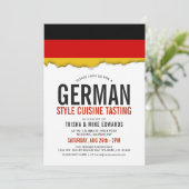 Duitse keuken | Party Flag Witte Uitnodiging (Staand voorkant)