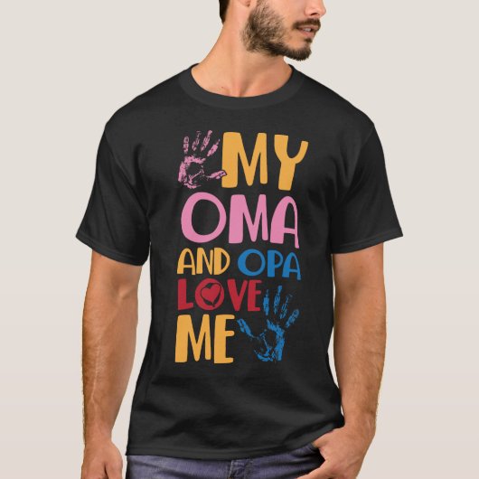 Duitse kleindochter Oma en Opa Love Me T-shirt (Voorkant)