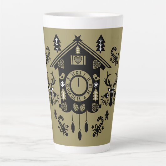 Duitse koekoekoeksklok Kerstmis Latte Mok (Voorkant)