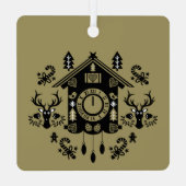 Duitse koekoekoeksklok Kerstmis Metalen Ornament (Achterkant)