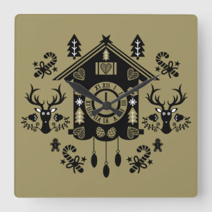 Duitse koekoekoeksklok Kerstmis Vierkante Klok