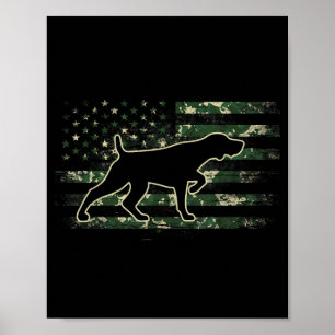 Duitse Korthaar Camouflage Amerikaanse Vlag VS Poster