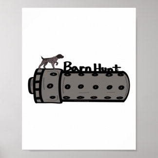 Duitse Korthaar Pointer Barnhunt Sticker Poster
