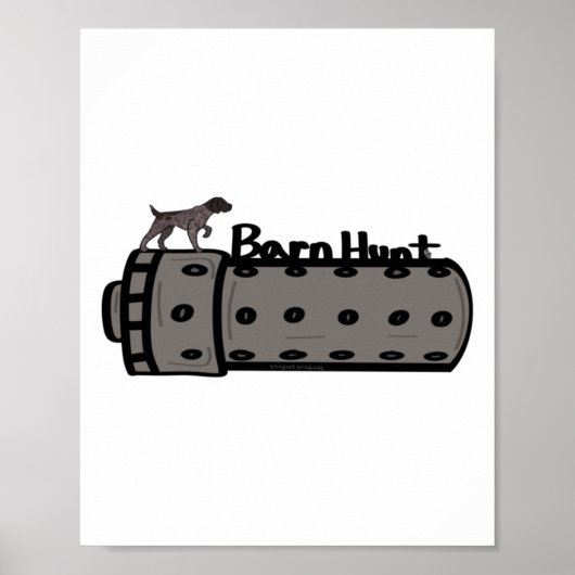Duitse Korthaar Pointer Barnhunt Sticker Poster (Voorkant)