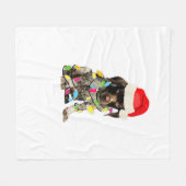 Duitse Korthaar Pointer Christmas Design Fleece Deken (Voorkant (Horizontaal))