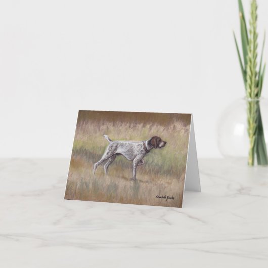 Duitse Korthaar Pointer Dog Art Note Kaart (Voorkant)