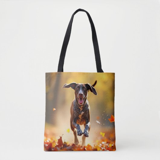 Duitse Korthaar Pointer Elegante Schouder Canvas t Tote Bag (Voorkant)