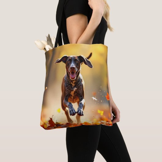 Duitse Korthaar Pointer Elegante Schouder Canvas t Tote Bag (Dichtbij)