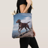 Duitse Korthaar Pointer Elegante Schouder Canvas t Tote Bag (Dichtbij)