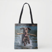 Duitse Korthaar Pointer Elegante Schouder Canvas t Tote Bag (Voorkant)