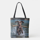 Duitse Korthaar Pointer Elegante Schouder Canvas t Tote Bag (Achterkant)