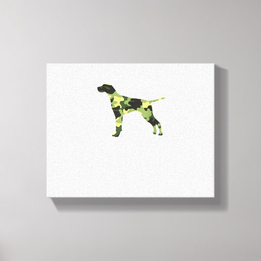 Duitse Korthaar Pointer _ Hond Camouflage Silhouet Canvas Afdruk (Voorkant)