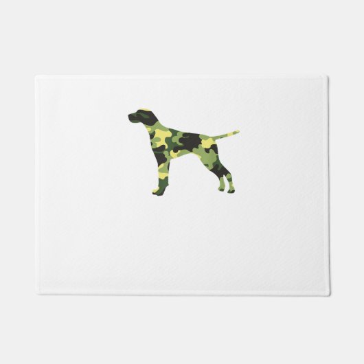 Duitse Korthaar Pointer _ Hond Camouflage Silhouet Deurmat (Voorkant)