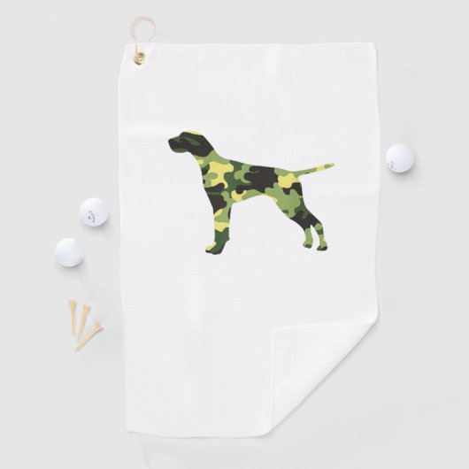 Duitse Korthaar Pointer _ Hond Camouflage Silhouet Golfhanddoek (Insitu)