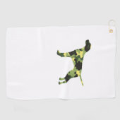Duitse Korthaar Pointer _ Hond Camouflage Silhouet Golfhanddoek (Horizontaal)
