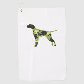 Duitse Korthaar Pointer _ Hond Camouflage Silhouet Golfhanddoek (Voorkant)