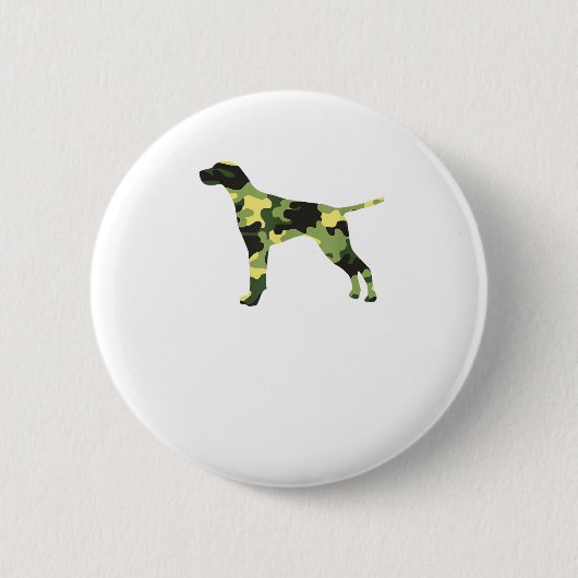 Duitse Korthaar Pointer _ Hond Camouflage Silhouet Ronde Button 5,7 Cm (Voorkant)