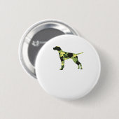 Duitse Korthaar Pointer _ Hond Camouflage Silhouet Ronde Button 5,7 Cm (Voorkant /achterkant)