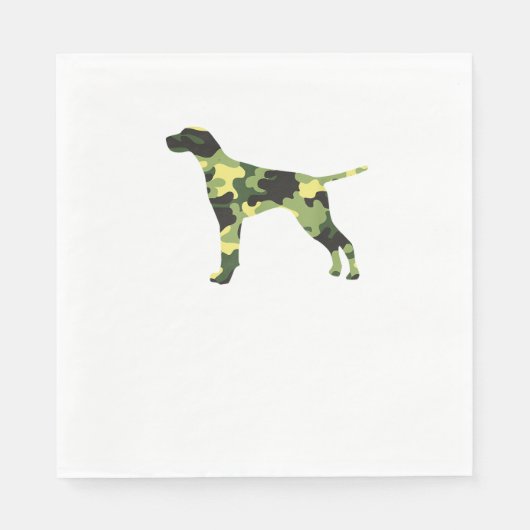 Duitse Korthaar Pointer _ Hond Camouflage Silhouet Servet (Voorkant)