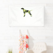 Duitse Korthaar Pointer _ Hond Camouflage Silhouet Spandoek (Insitu)