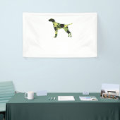 Duitse Korthaar Pointer _ Hond Camouflage Silhouet Spandoek (Beurs)