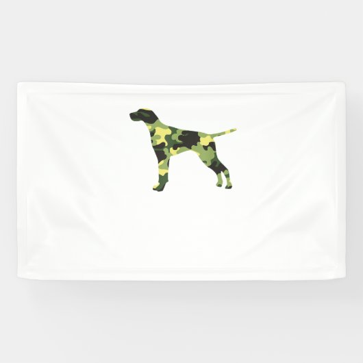 Duitse Korthaar Pointer _ Hond Camouflage Silhouet Spandoek (Horizontaal)