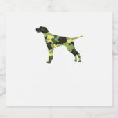 Duitse Korthaar Pointer _ Hond Camouflage Silhouet Sparkling Wijnetiket (Enkel label)