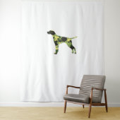 Duitse Korthaar Pointer _ Hond Camouflage Silhouet Wandkleed (In situ)