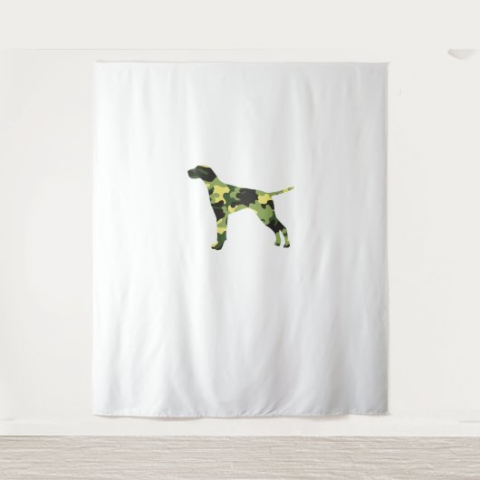 Duitse Korthaar Pointer _ Hond Camouflage Silhouet Wandkleed (Voorkant)