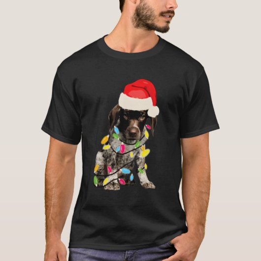 Duitse Korthaar Pointer I Design voor Kerstmis T-shirt (Voorkant)