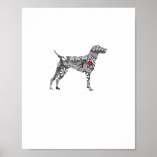 Duitse Korthaar Pointer I GSP Dog Mom I Love Hear Poster (Voorkant)