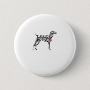 Duitse Korthaar Pointer I GSP Dog Mom I Love Hear Ronde Button 5,7 Cm