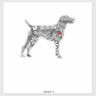 Duitse Korthaar Pointer I GSP Dog Mom I Love Hear Sticker