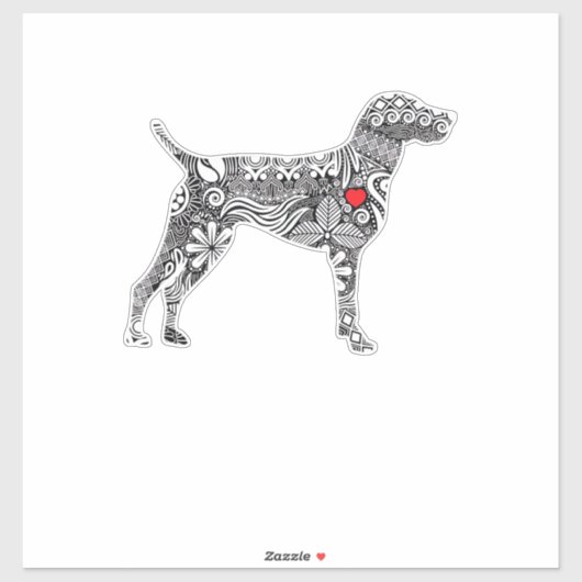 Duitse Korthaar Pointer I GSP Dog Mom I Love Hear Sticker (Vel)