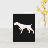 Duitse Korthaar Pointer Sticker Kaart (Gele Bloem)