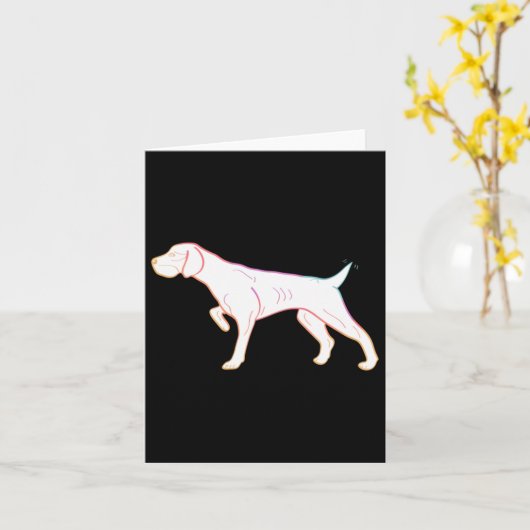 Duitse Korthaar Pointer Sticker Kaart (Gele Bloem)