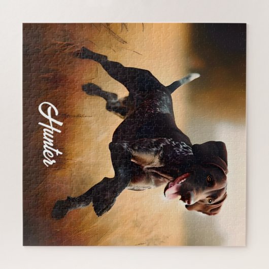 Duitse kortharige aanwijzer hardlopen legpuzzel (Horizontaal)