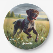 Duitse kortharige aanwijzer hardlopen papieren bordje (Voorkant)