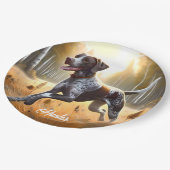 Duitse kortharige aanwijzer hardlopen papieren bordje (Gekanteld)