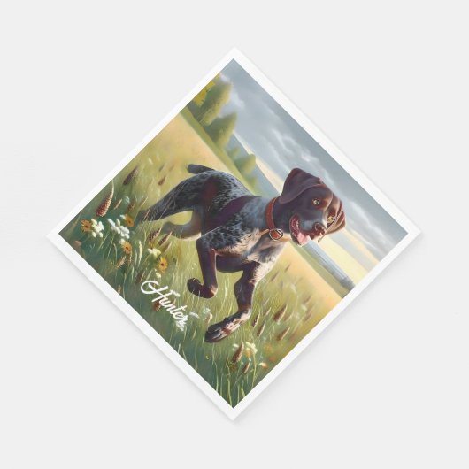 Duitse kortharige aanwijzer hardlopen servet (Hoek)