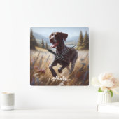 Duitse kortharige aanwijzer hardlopen vierkante klok (Huis)