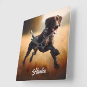 Duitse kortharige aanwijzer hardlopen vierkante klok (Hoek)