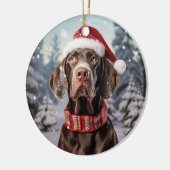 Duitse kortharige aanwijzer hond kerst aandenken keramisch ornament (Links)