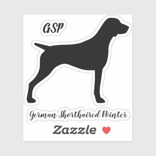 Duitse kortharige aanwijzer hond silhouet SAP Sticker (Vel)