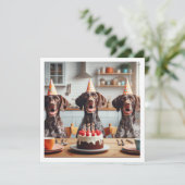 Duitse kortharige aanwijzer, hond verjaardag kaart (Staand voorkant)