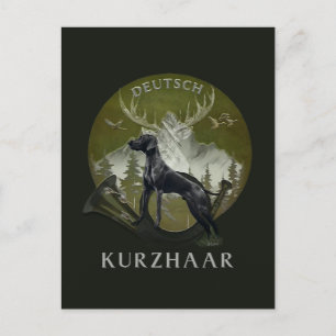 Duitse kortharige aanwijzer, jacht logo briefkaart