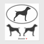 Duitse kortharige aanwijzer silhouetten Sticker se (Vel)