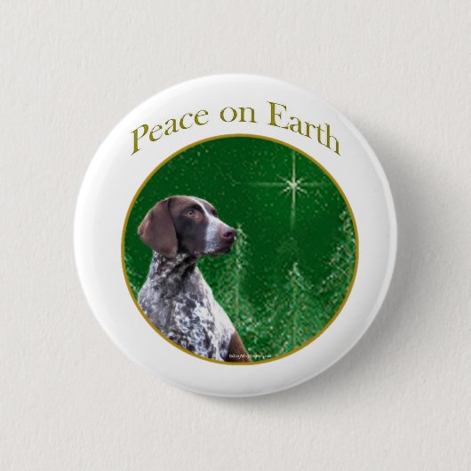Duitse kortharige aanwijzer vrede ronde button 5,7 cm (Voorkant)
