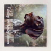 Duitse kortharige aanwijzer wachten legpuzzel (Horizontaal)