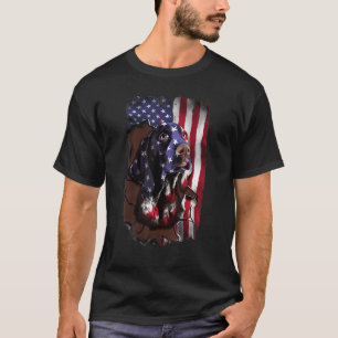 Duitse kortharige Amerikaanse vlag 4 juli T-shirt